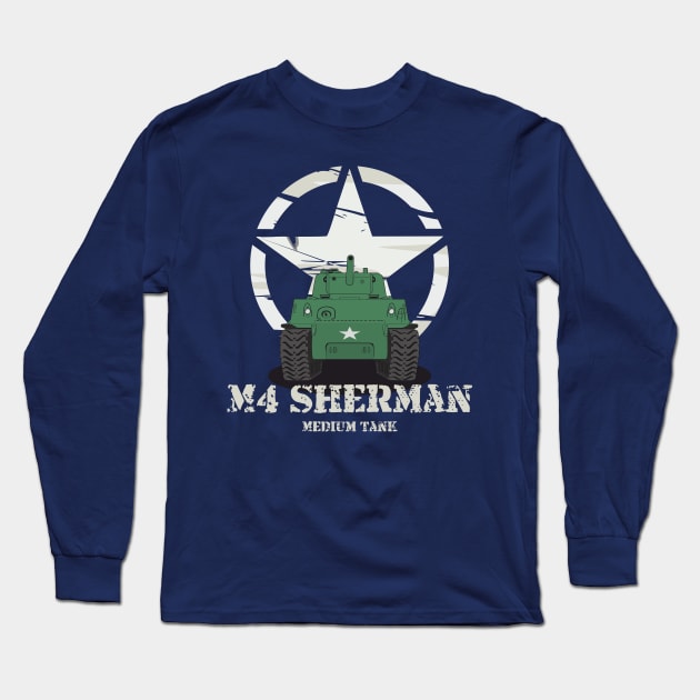 M4 Sherman Medium Tank Long Sleeve T-Shirt by FAawRay